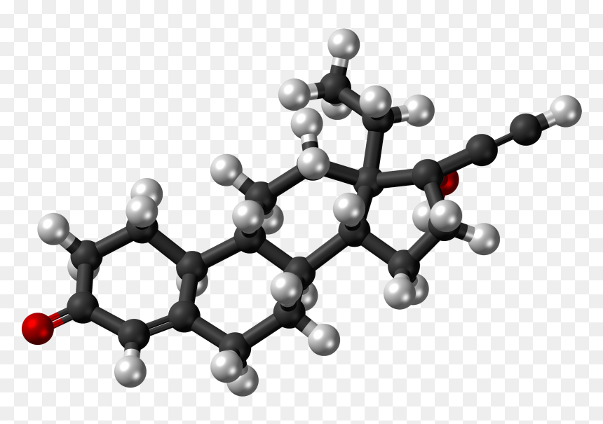 Norgestrel Molecule Ball - 3d Model Of Estrone, HD Png Download - white sphere png