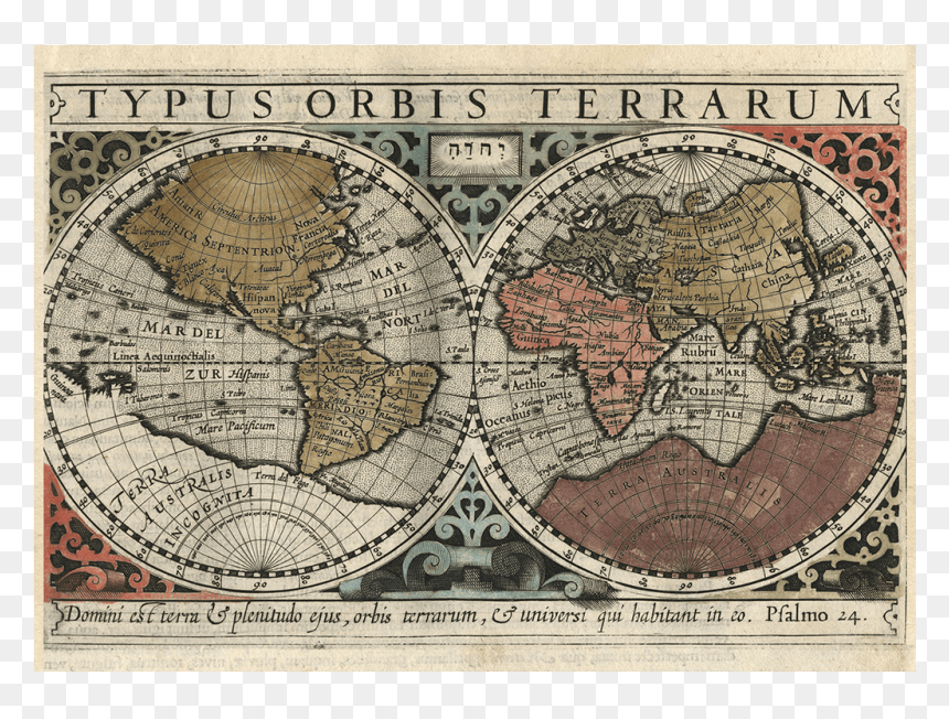 Typus Orbis Terrarum : Domini Est Terra & Plenitudo, HD Png Download - mapamundi png