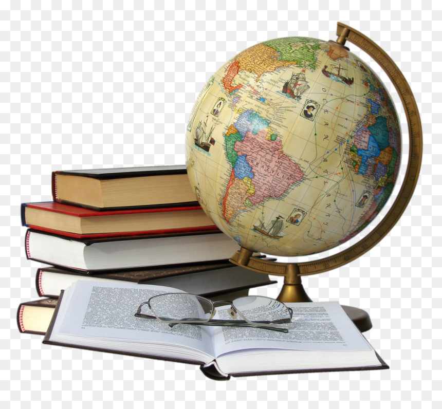 Invento La Maquina Tabuladora - Globe And Books Clipart, HD Png Download - mapamundi png
