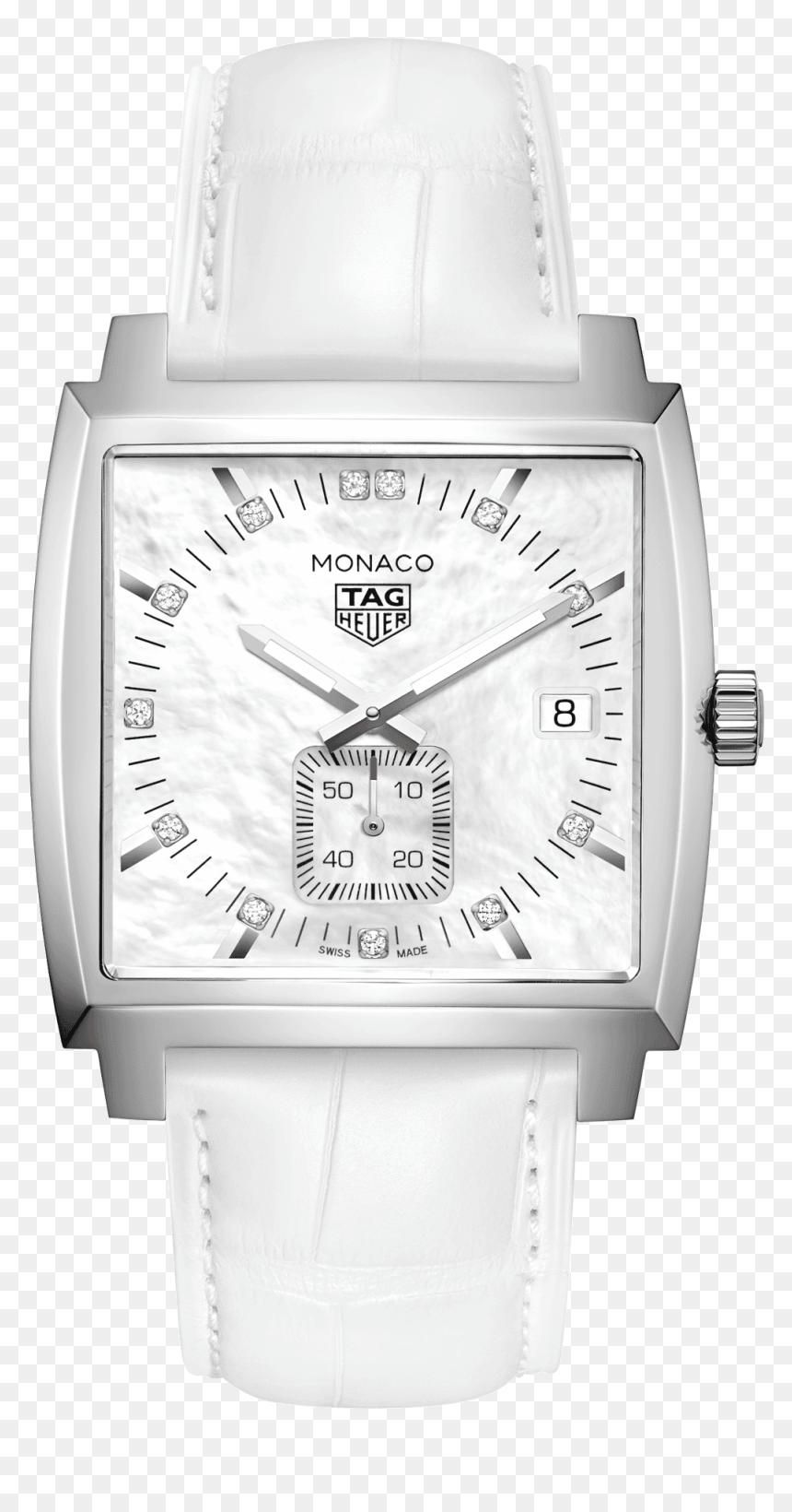 Tag Heuer Monaco Quartz - Tag Heuer White Monaco, HD Png Download - white tag png