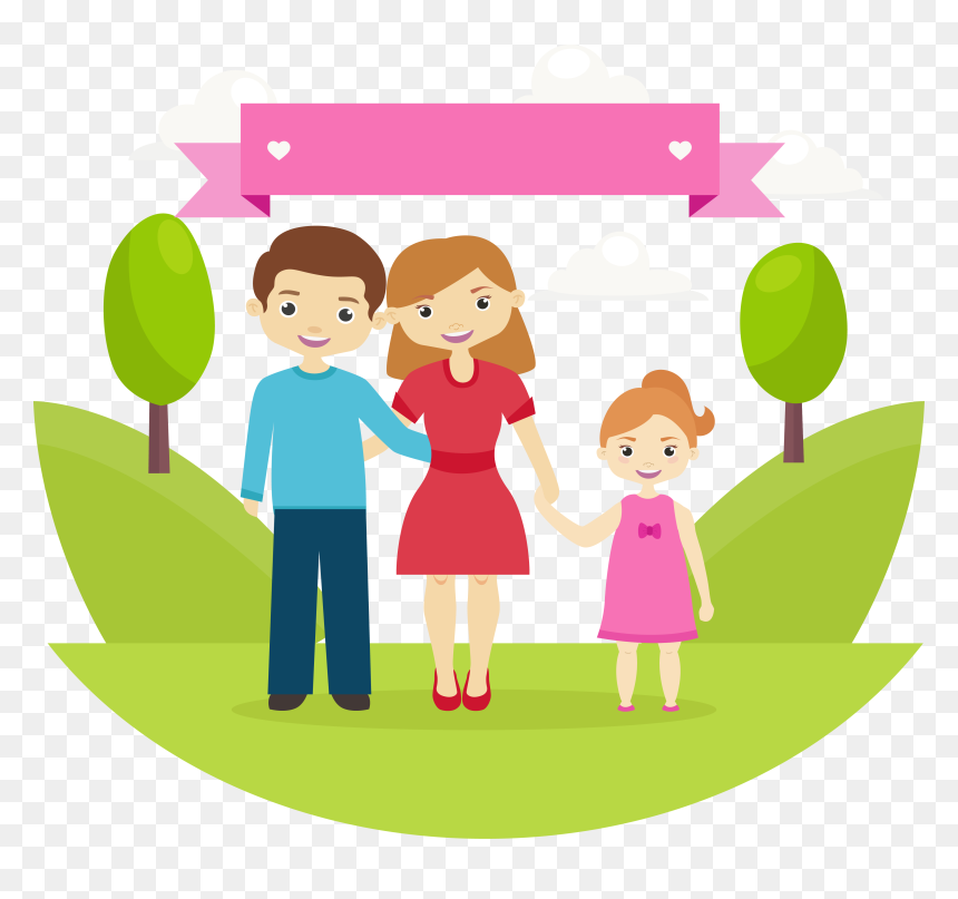 Happy Family Cartoon - Happy Family Of Three Cartoon, HD Png Download - happy family images png