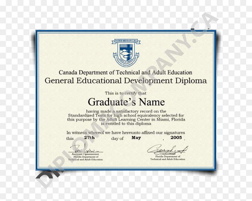Fake Canada Ged Diploma, HD Png Download - fake signature png
