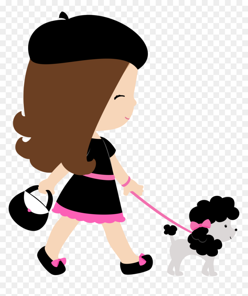 Poodle Clipart Fashion Paris - Clipart Girl Paris, HD Png Download - moldura patati patata png