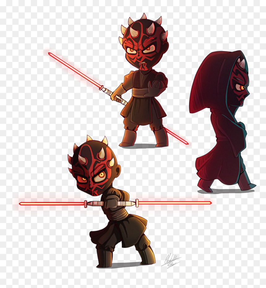 Transparent Star Wars Digital Clipart - Darth Maul Fan Art, HD Png Download - darth sidious png