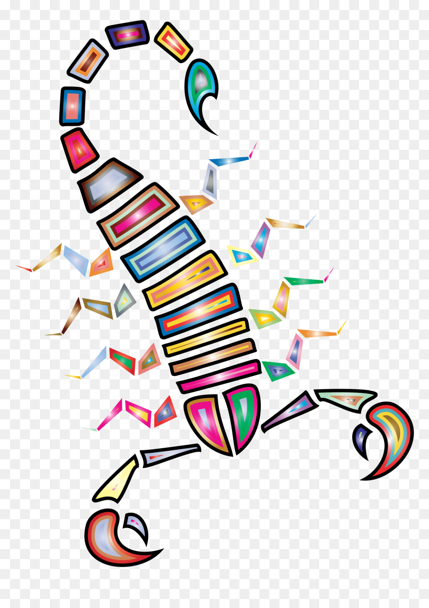 Colorful Abstract Tribal Scorpion Clip Arts - Scorpion Color Png, Transparent Png - colorful abstract png