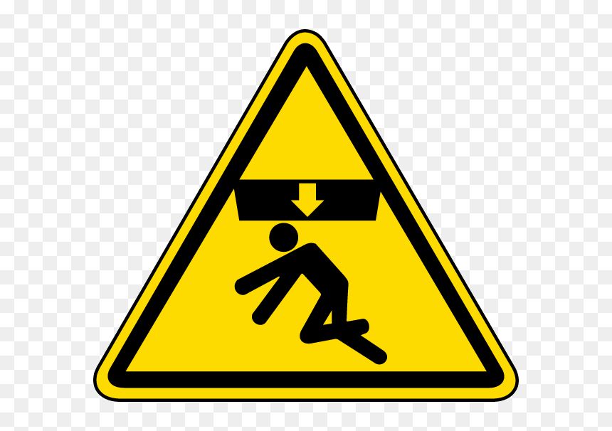 Body Crush Warning Label - Overhead Crane Warning Sign, HD Png Download - danger sign skull png