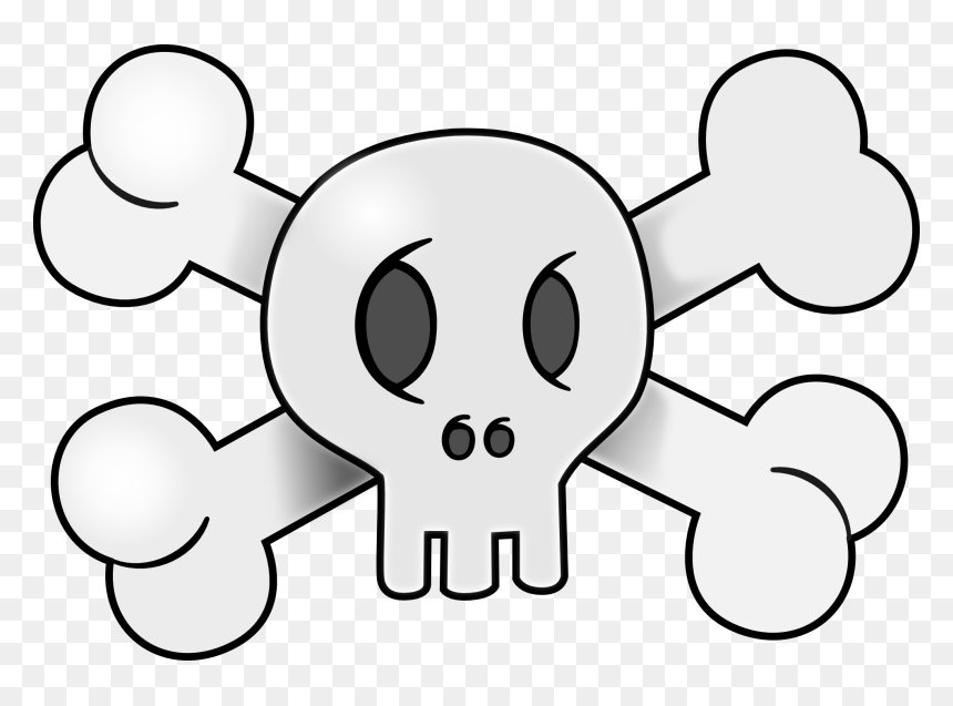 Pirate Skull Cartoon Png, Transparent Png - danger sign skull png