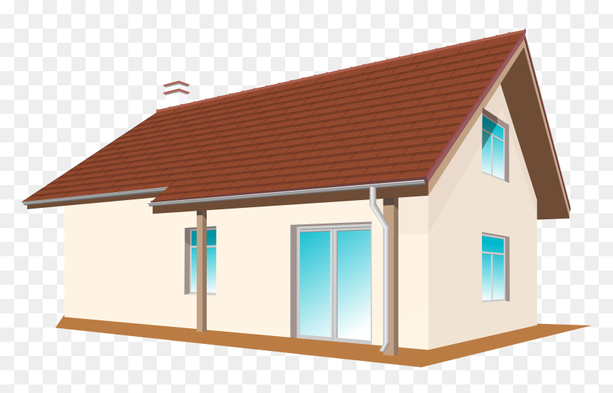 House Png Clip Art - Clip Art In Black And White Roof, Transparent Png - full house png