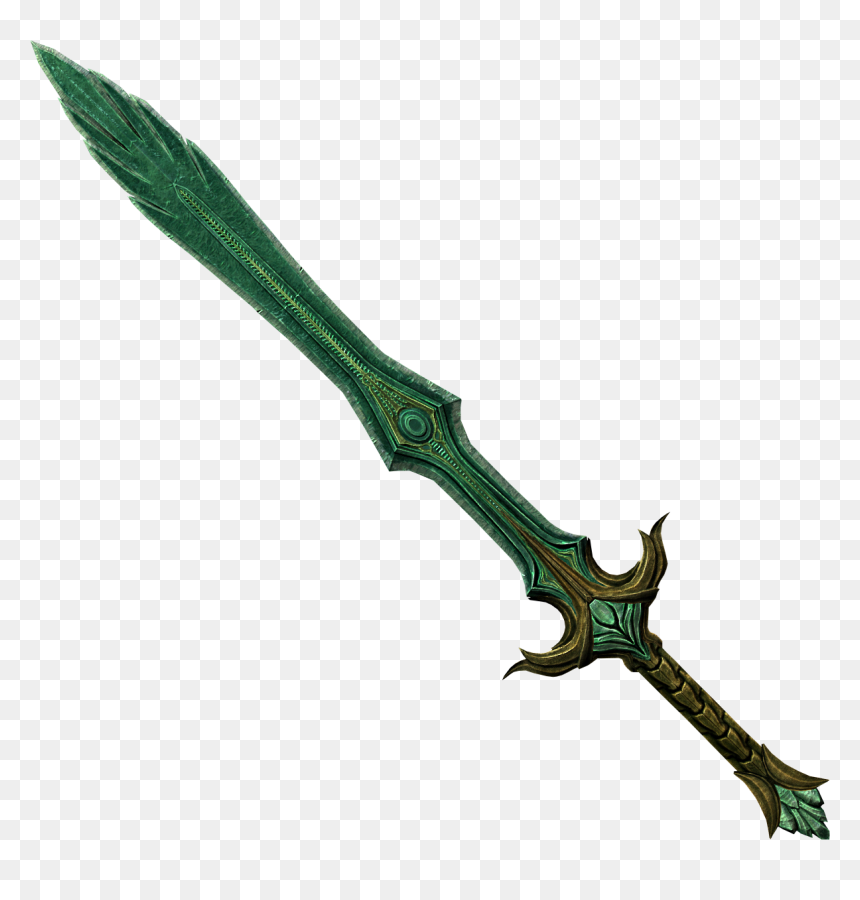 Skyrim Glass Sword Of Sapphire, HD Png Download - lucky block png