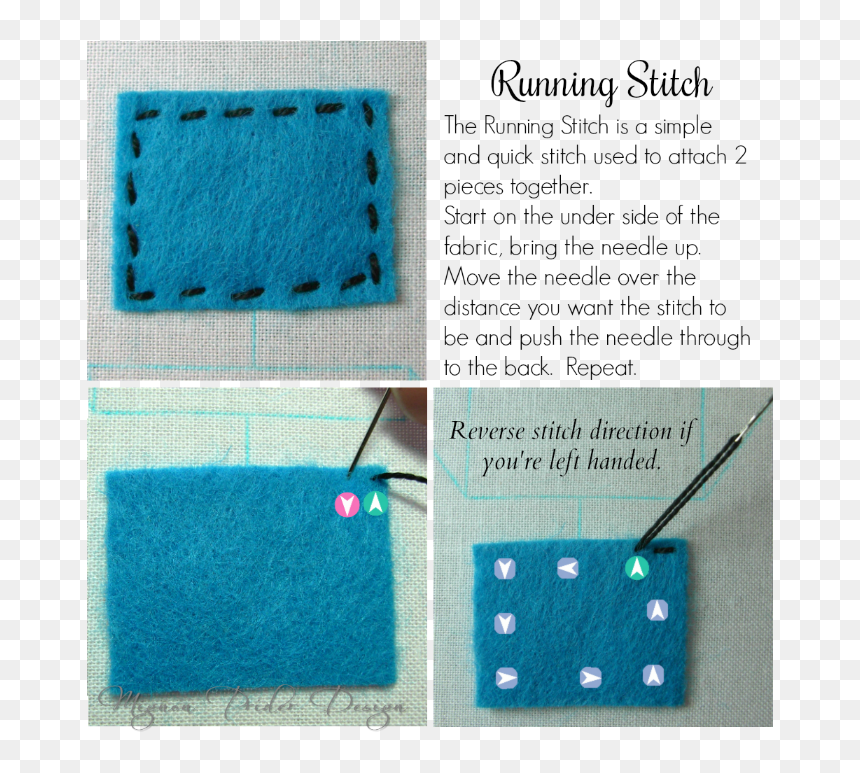 Running Stitch - Sew 2 Pieces Of Fabric Together, HD Png Download - sewing stitches png