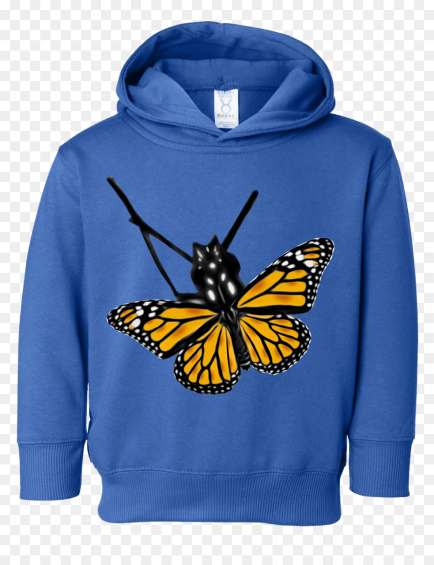 Monarch Butterfly Cartoon Printed Toddler Fleece Hoodie - Baby Shark Hoodie, HD Png Download - butterfly cartoon png