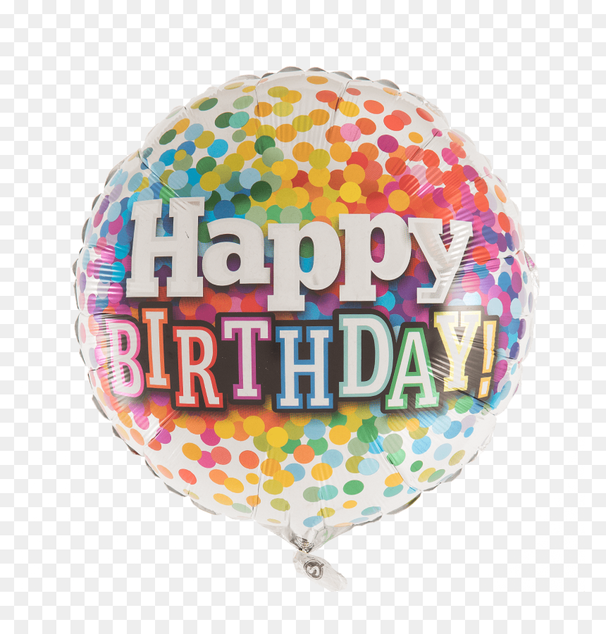 Birthday Rainbow Confetti - Balloon, HD Png Download - happy 1st birthday text png
