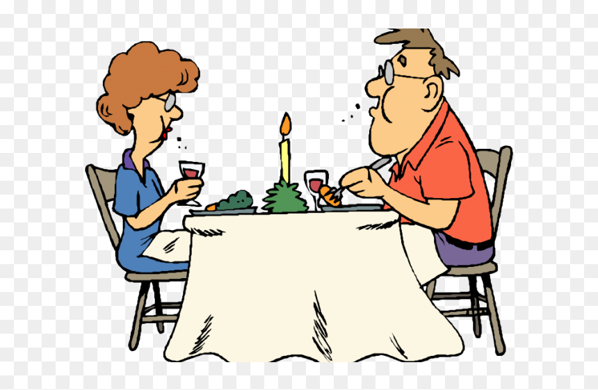 Couple Eating Dinner Clipart, HD Png Download - restaurant clipart png