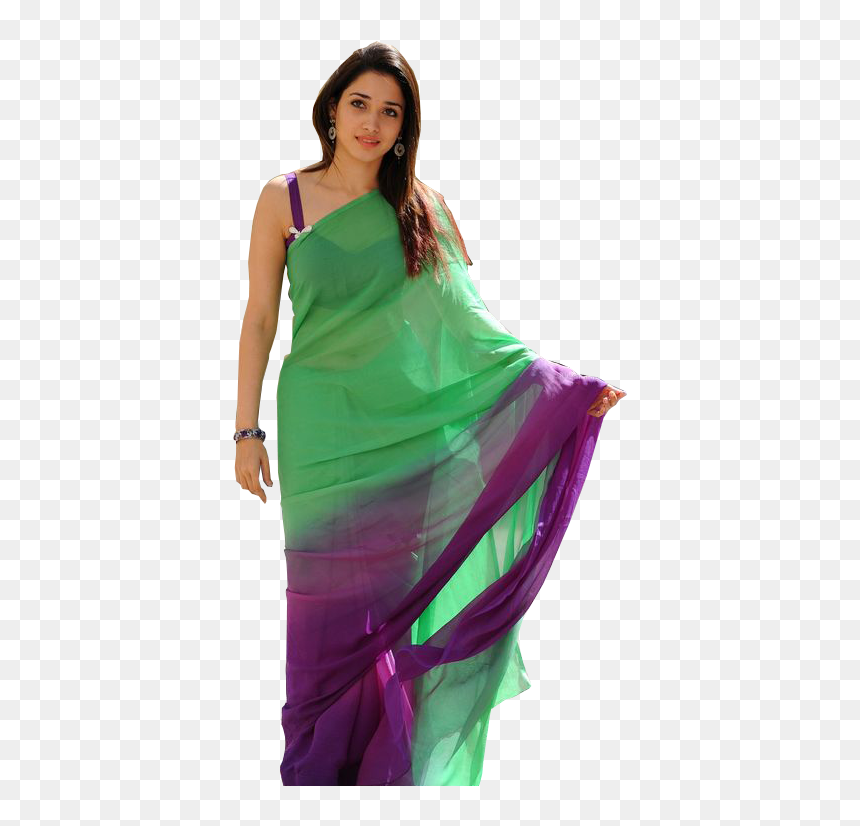 [transparent] Tamanna Bhatia Png Images In Saree - Sari, Png Download - saree png vector