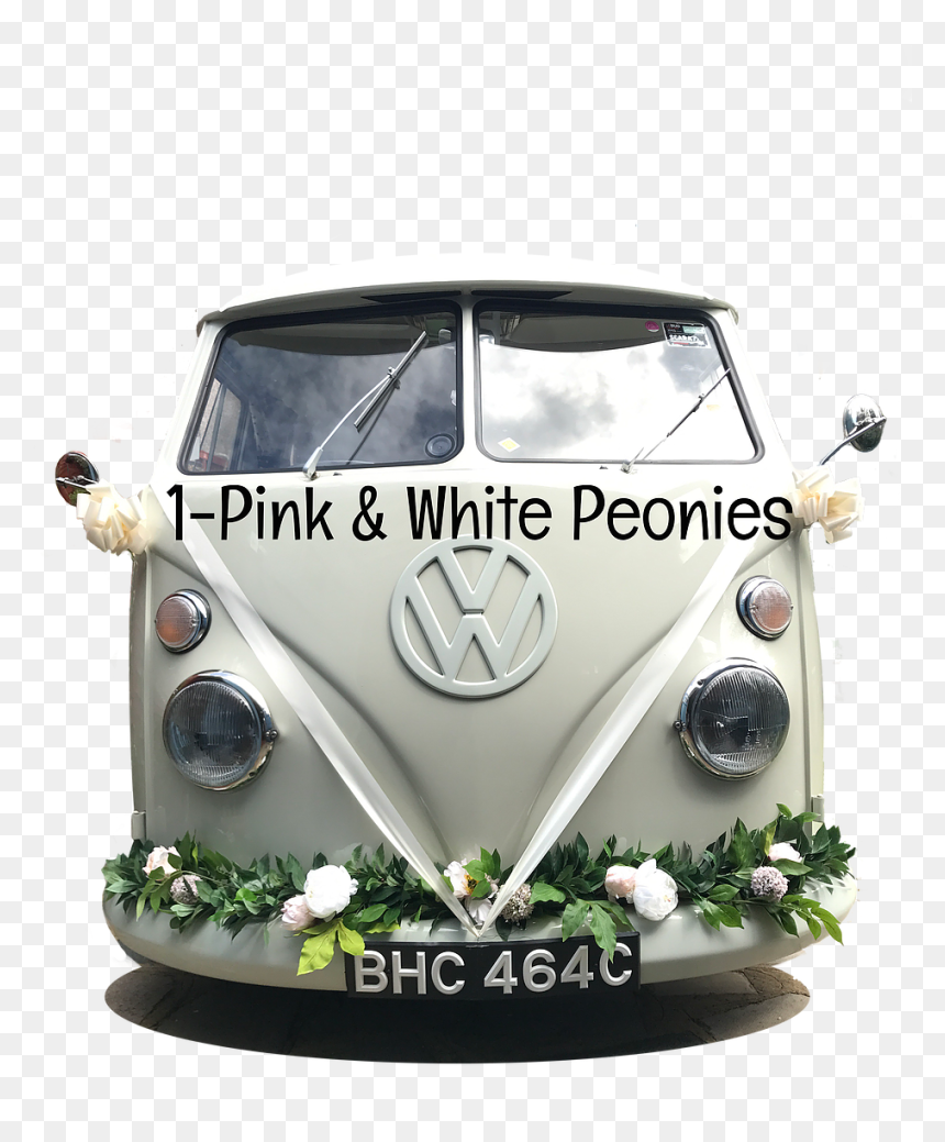 Vw Camper With Flower Decorations, HD Png Download - wedding car png