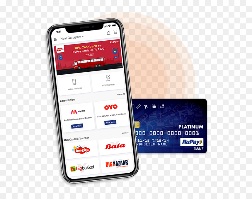 Nth Rewards - Smartphone, HD Png Download - rupay card png