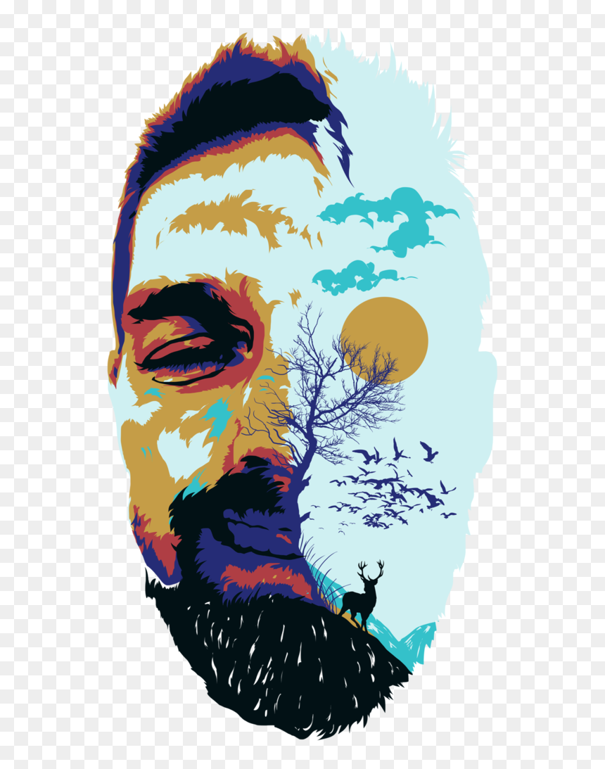 Man And Nature Poster, HD Png Download - terminator half face png