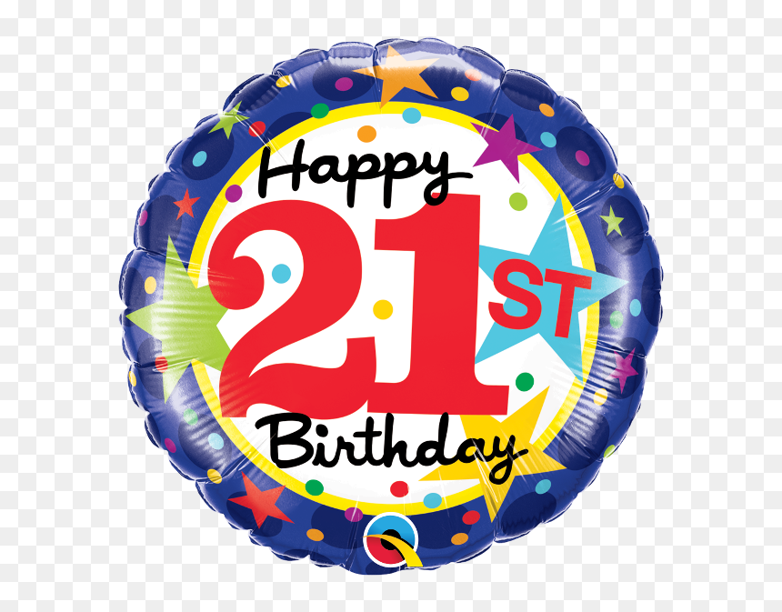 Qualatex 18 Inches 21st Birthday Star Foil Balloon - Clipart Happy 21st Birthday, HD Png Download - birthday star png
