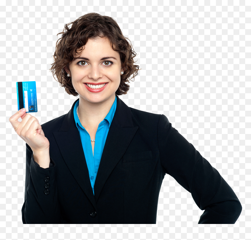Person Holding Credit Card, HD Png Download - women png images