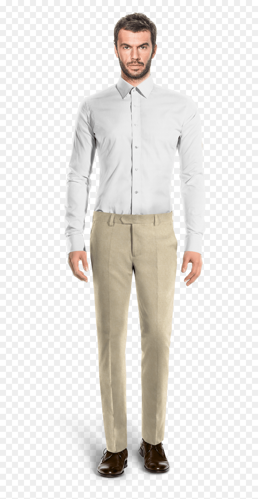 Blue Straight Fit Linen Pants - Grey Mandarin Collar Suit, HD Png Download - gents pant shirt png