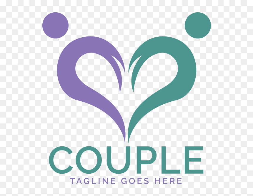 Heart Couple Logo Design - Graphic Design, HD Png Download - couple heart png