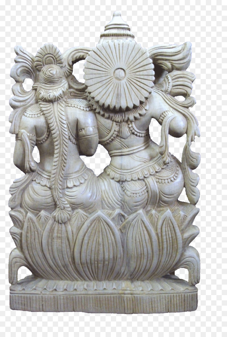 Radha Krishnan Sitting Lotus Back - Carving, HD Png Download - krishnan png