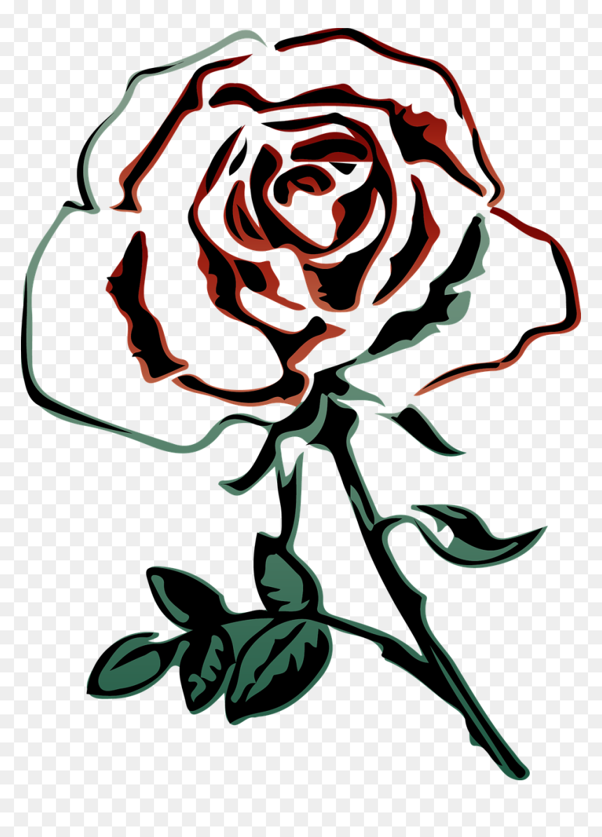 Black And White Flower Rose Png, Transparent Png - red rose flower png