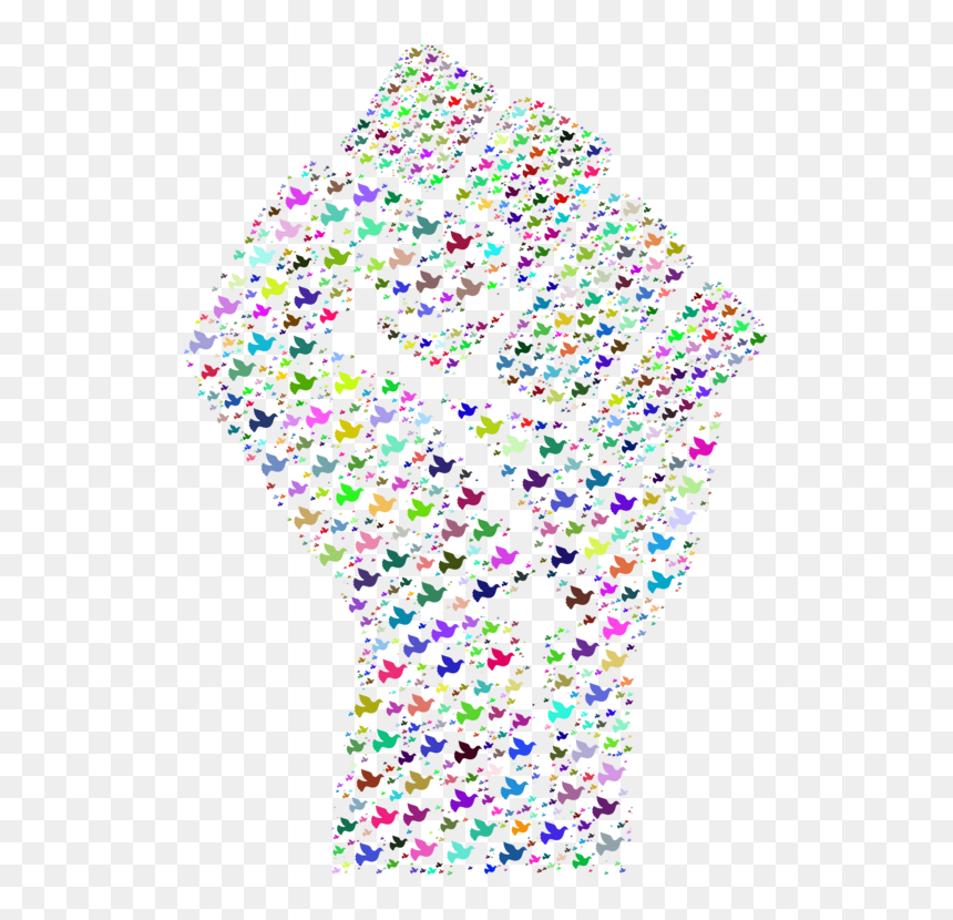 Sprinkles,peace Symbols,raised Fist - Colorful Fist, HD Png Download - clenched fist png