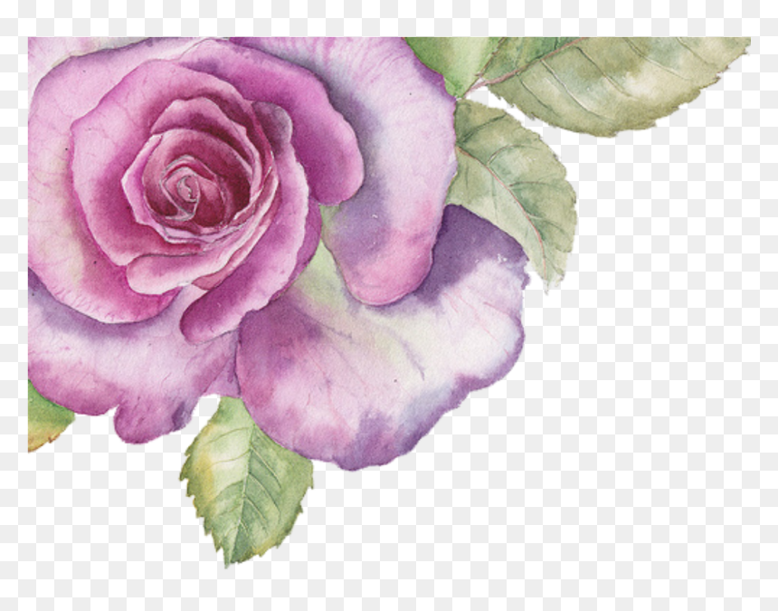 Water Paint Purple Floral, HD Png Download - pink watercolor flowers png