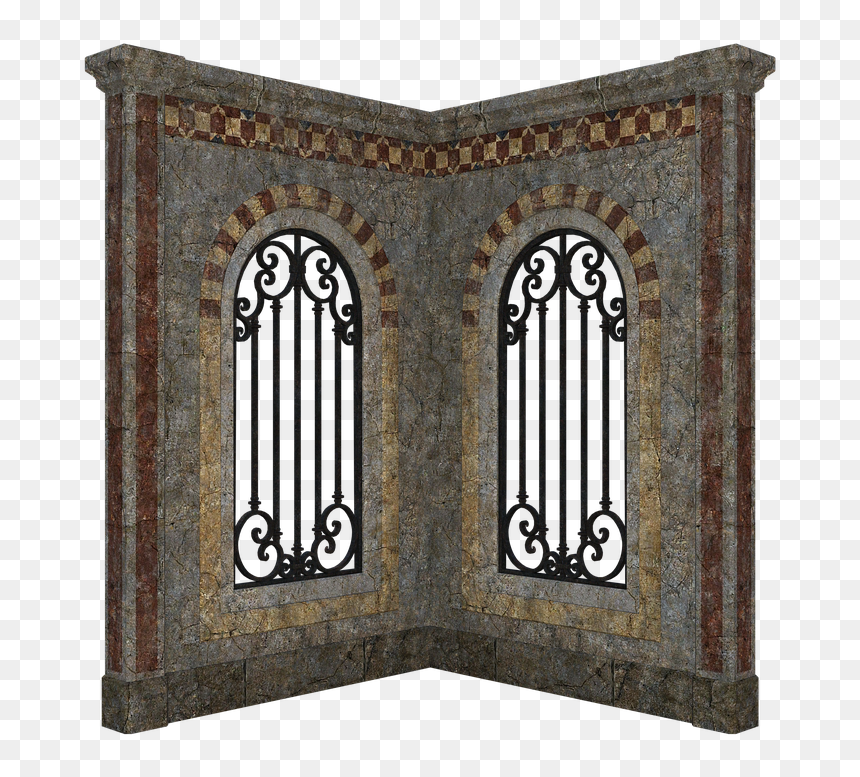 Piedra, Paredes, Ventanas, Antigua, Albañilería - Textura Transparente De Paredes Con Ventanas, HD Png Download - ventanas png