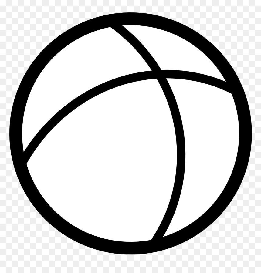 Ball Icon Black White Line - Ball Clipart Black And White, HD Png Download - black ball png