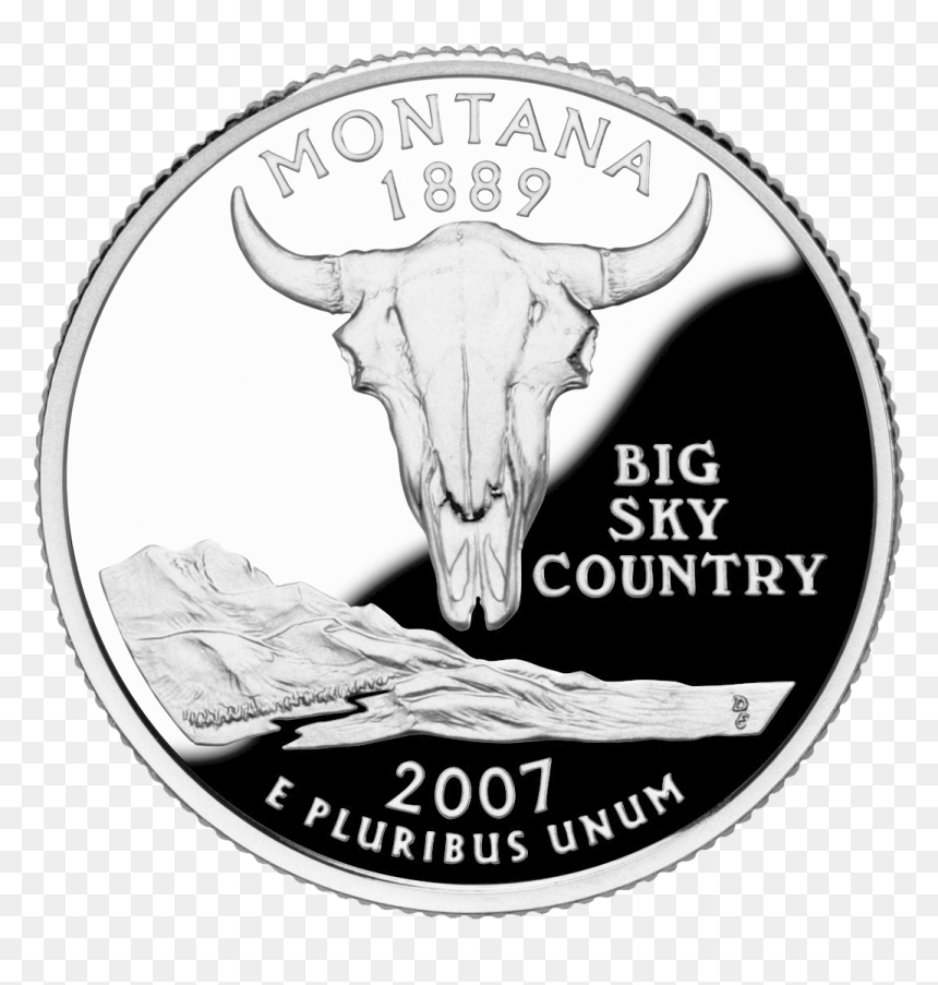 Montana Quarter, Reverse Side, 2007 - 2007 Montana Quarter, HD Png Download - montañas png