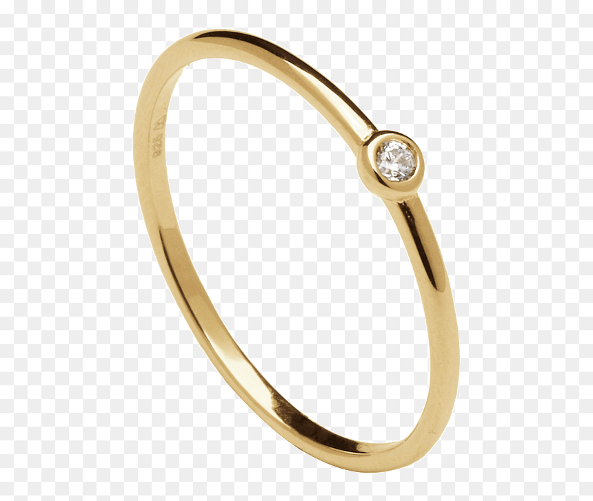 Pozłacany Pierścionek Ze Cyrkonią, HD Png Download - anillos de boda png