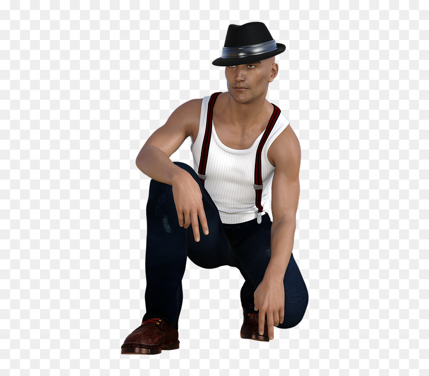 Man, Hat, Male, Face, Leather, Skin, Eyes, Young, Sexy - Fedora, HD Png Download - sexy man png