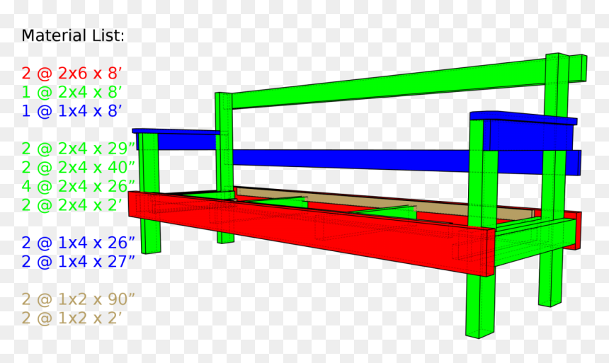 Bench, HD Png Download - 2x4 png