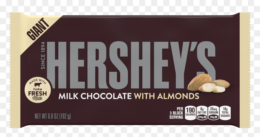 Energy Bar,food,snack,chocolate Bar,peanut Butter - Big Hershey Almond Bar, HD Png Download - hershey png