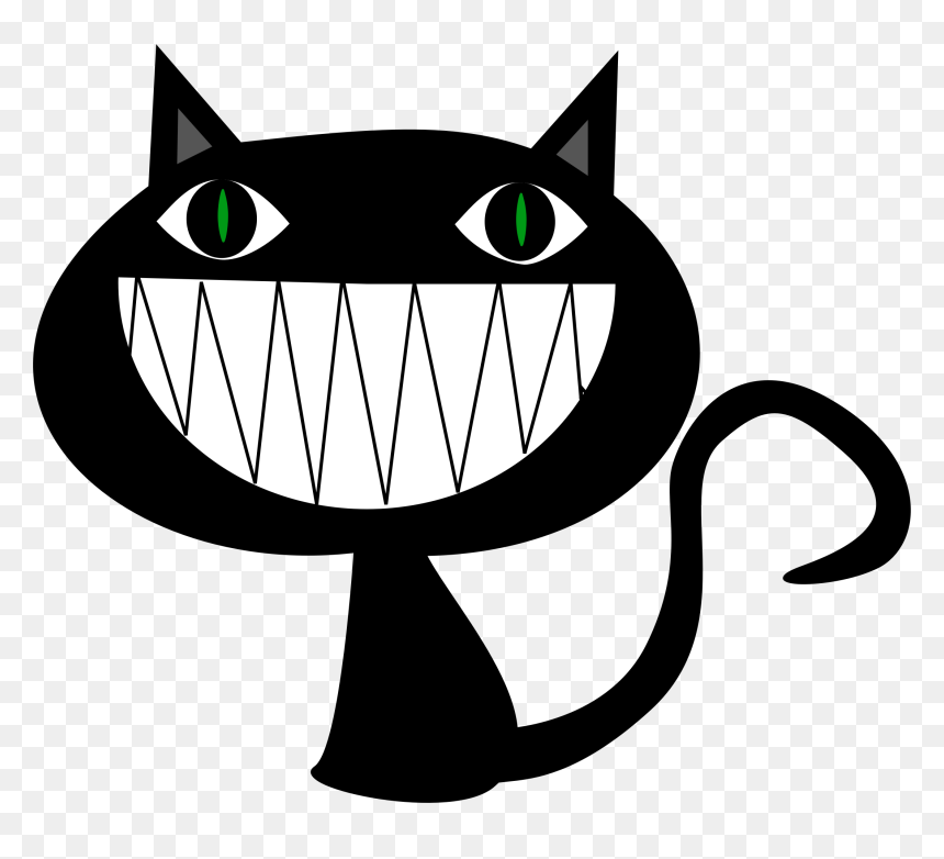 Smiling Black Cat Cartoon, HD Png Download - black cat png