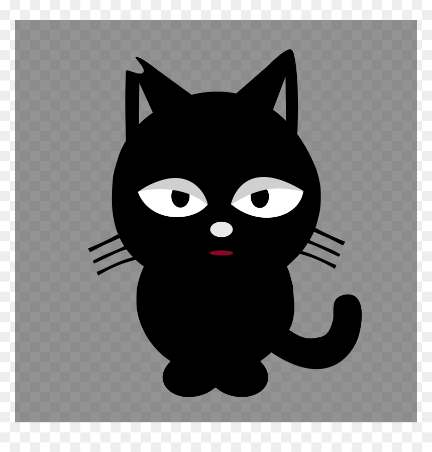 Cat Animation Black And White, HD Png Download - black cat png
