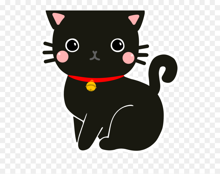 Kawaii Black Cat Clipart, HD Png Download - black cat png