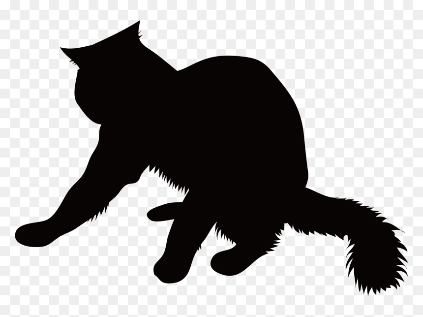 Cat Yawns, HD Png Download - black cat png