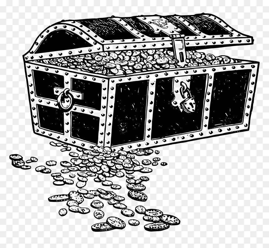 Treasure Black And White, HD Png Download - treasure chest png
