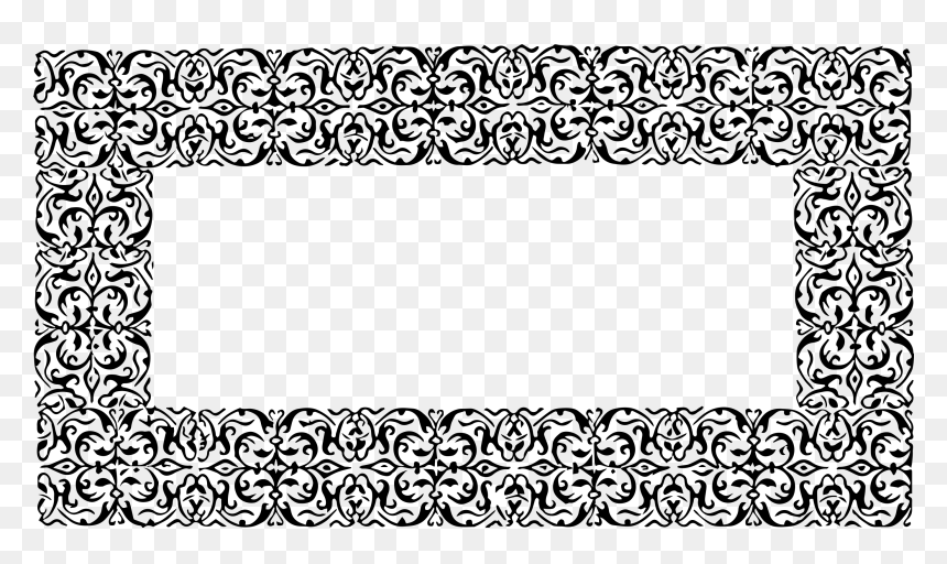 Transparent Black Ornate Border, HD Png Download - black frame png