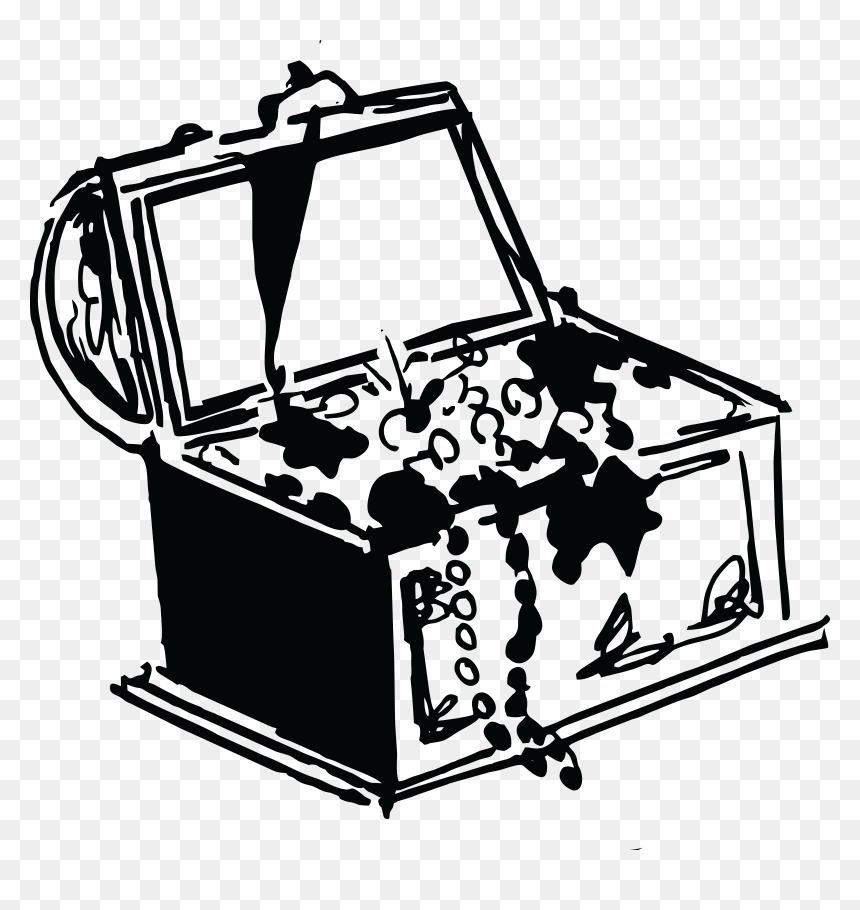 Treasure Black And White Png, Transparent Png - treasure chest png