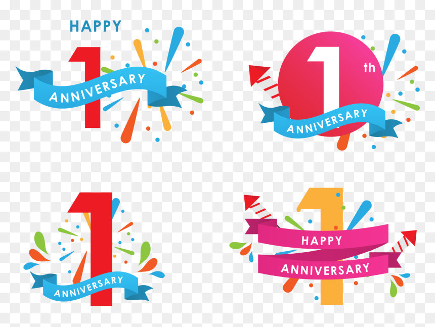 First Anniversary Clip Art, HD Png Download - celebration png