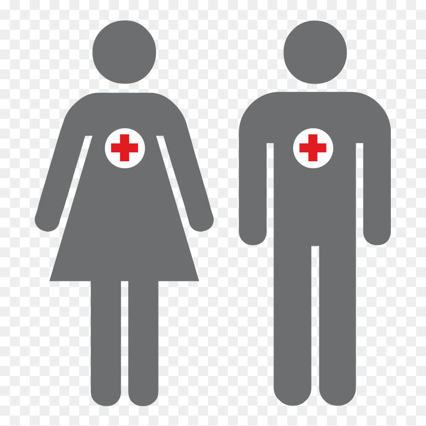 Girl And Boy Toilet Sign, HD Png Download - red cross png