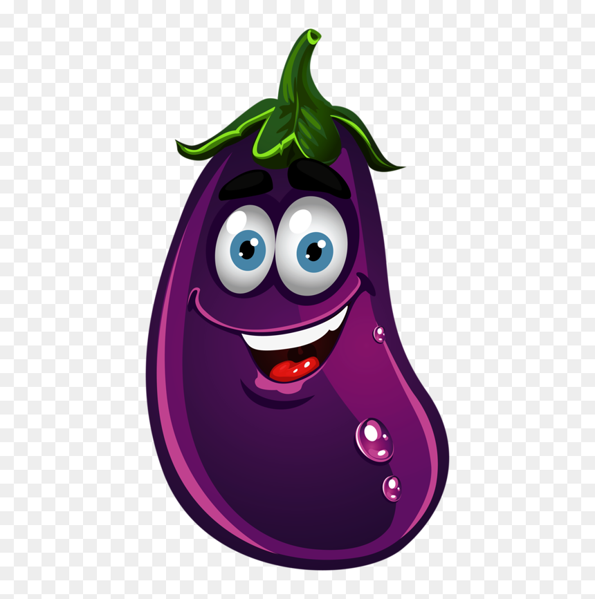 Cartoon Vegetables, HD Png Download - eggplant emoji png