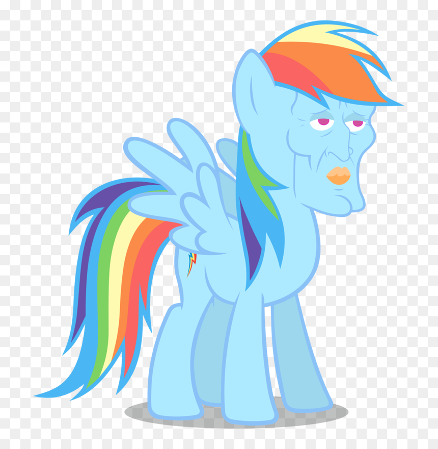 My Little Pony Rainbow Dash Happy, HD Png Download - squidward png