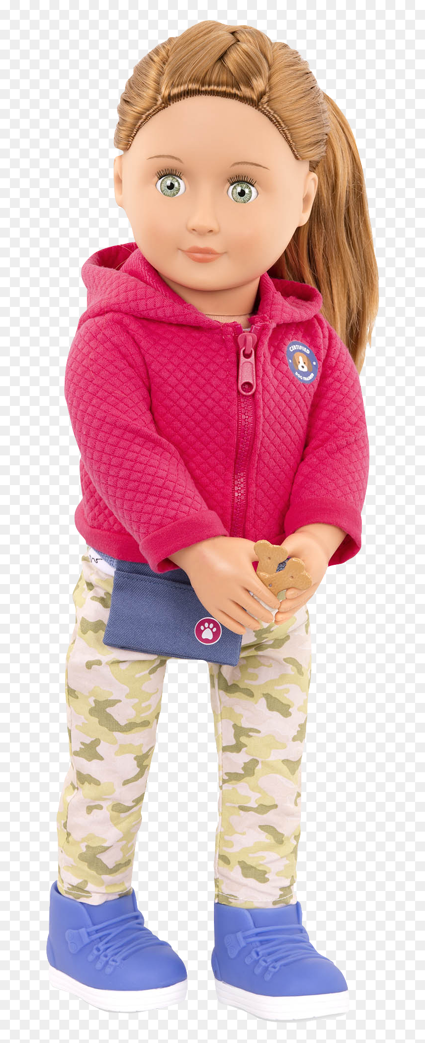 Hattie Wearing Tender Trainer Outfit And Holding Dog - Hattie Our Generation Doll, HD Png Download - trainer png