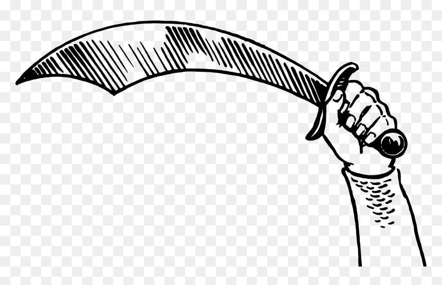 Line Art,angle,joint - Arm With Sword, HD Png Download - scimitar png