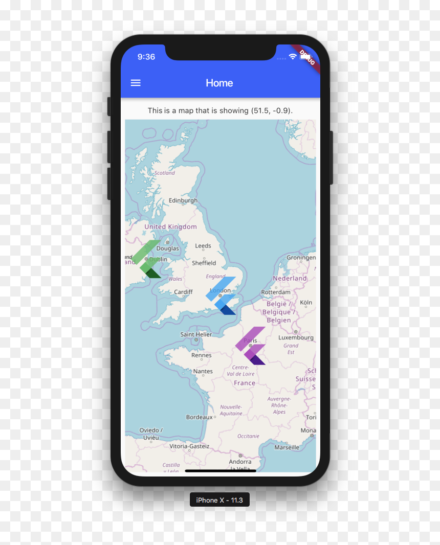 Flutter Map - Flutter Button Example, HD Png Download - france map png